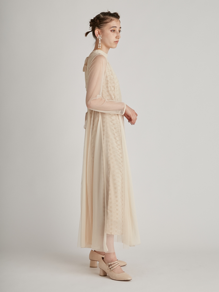 フラワー刺繍ロングドレス | RWFO215044