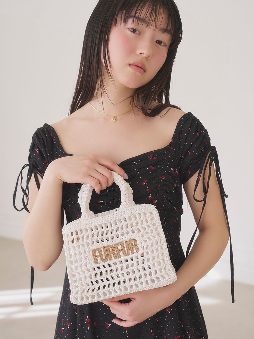 WEB限定カラー】チェリー柄プリントワンピース(ロングワンピース