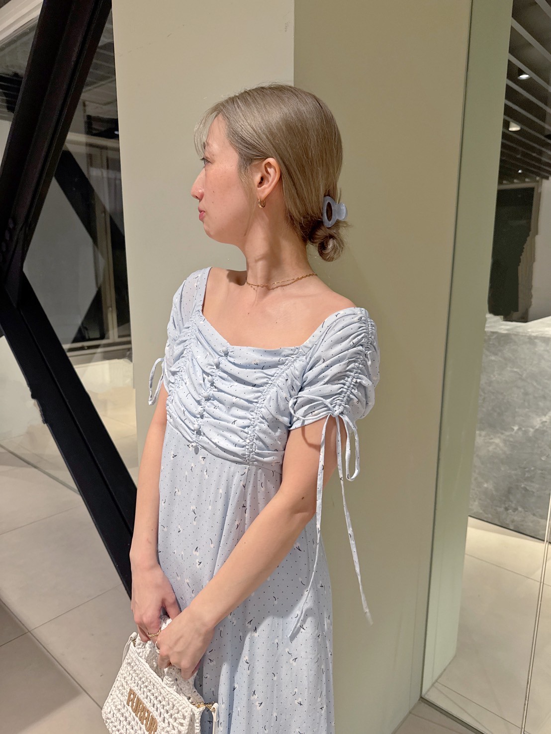WEB限定カラー】チェリー柄プリントワンピース(ロングワンピース