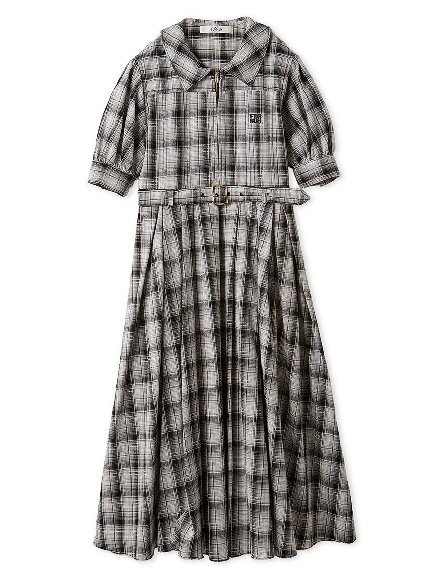 限定サイズ】フラットカラーシャツワンピース(ロングワンピース