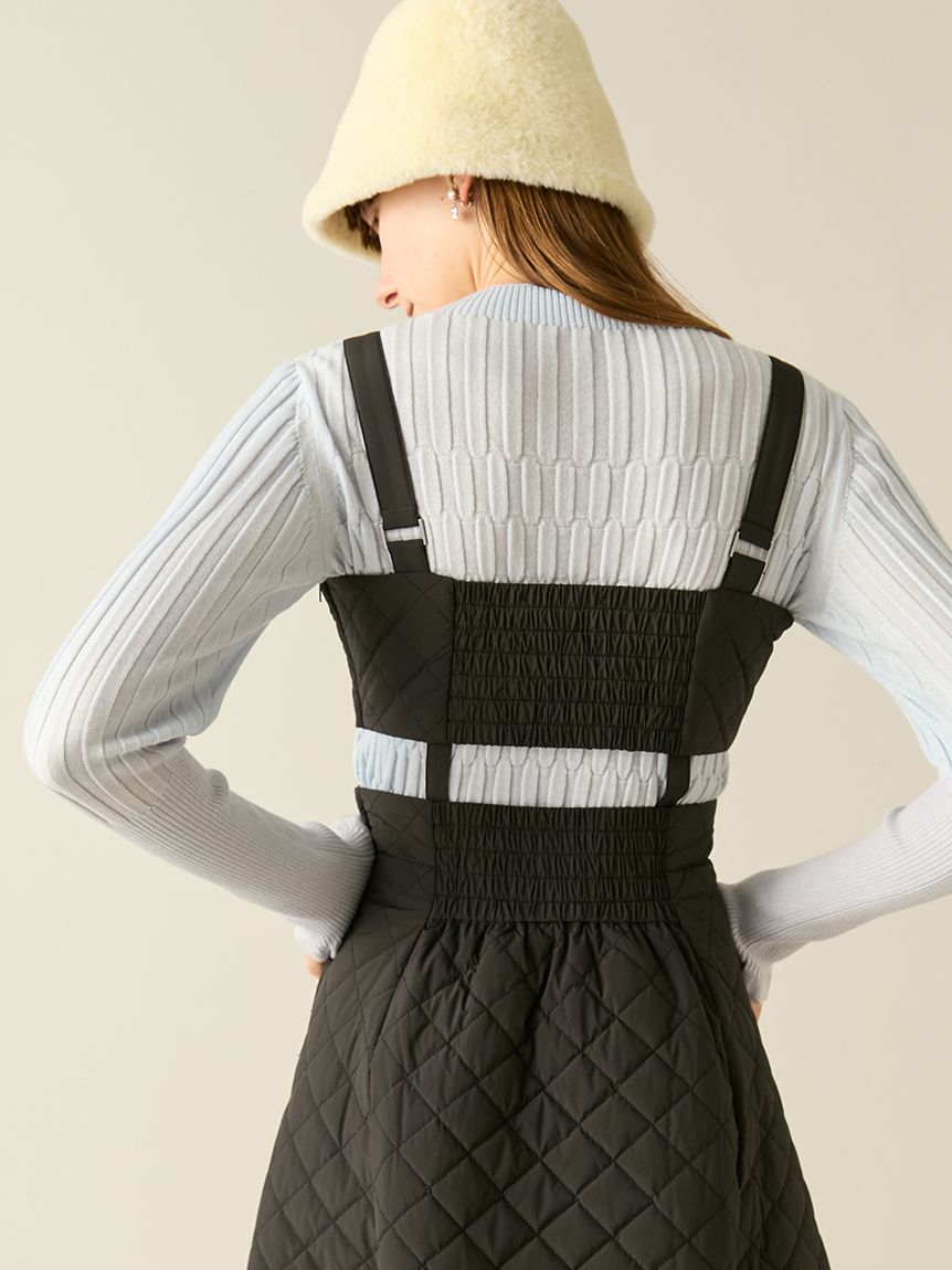 キルティング2WAYジャンパースカート(ロングワンピース)｜ワンピース