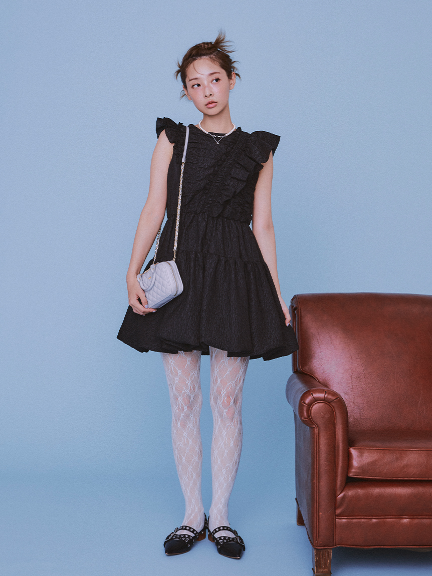 ベリアミミ ローズヘムミニワンピース グレー 公式】BELEAR MIMI