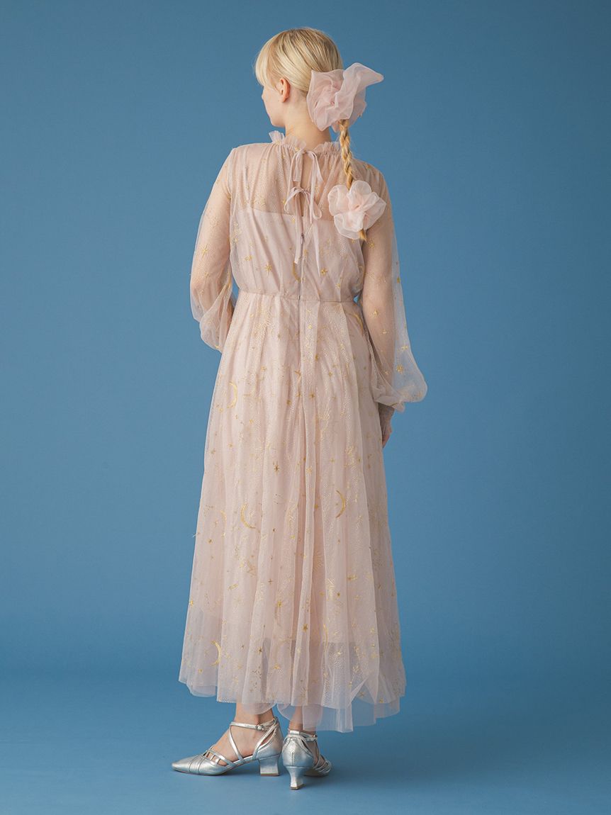 美品✨FUR FUR ミモザ 花柄 刺繍 チュール エンブロドレス ワンピース 美品✨FUR FUR ミモザ 花柄 刺繍 チュール エンブロドレス