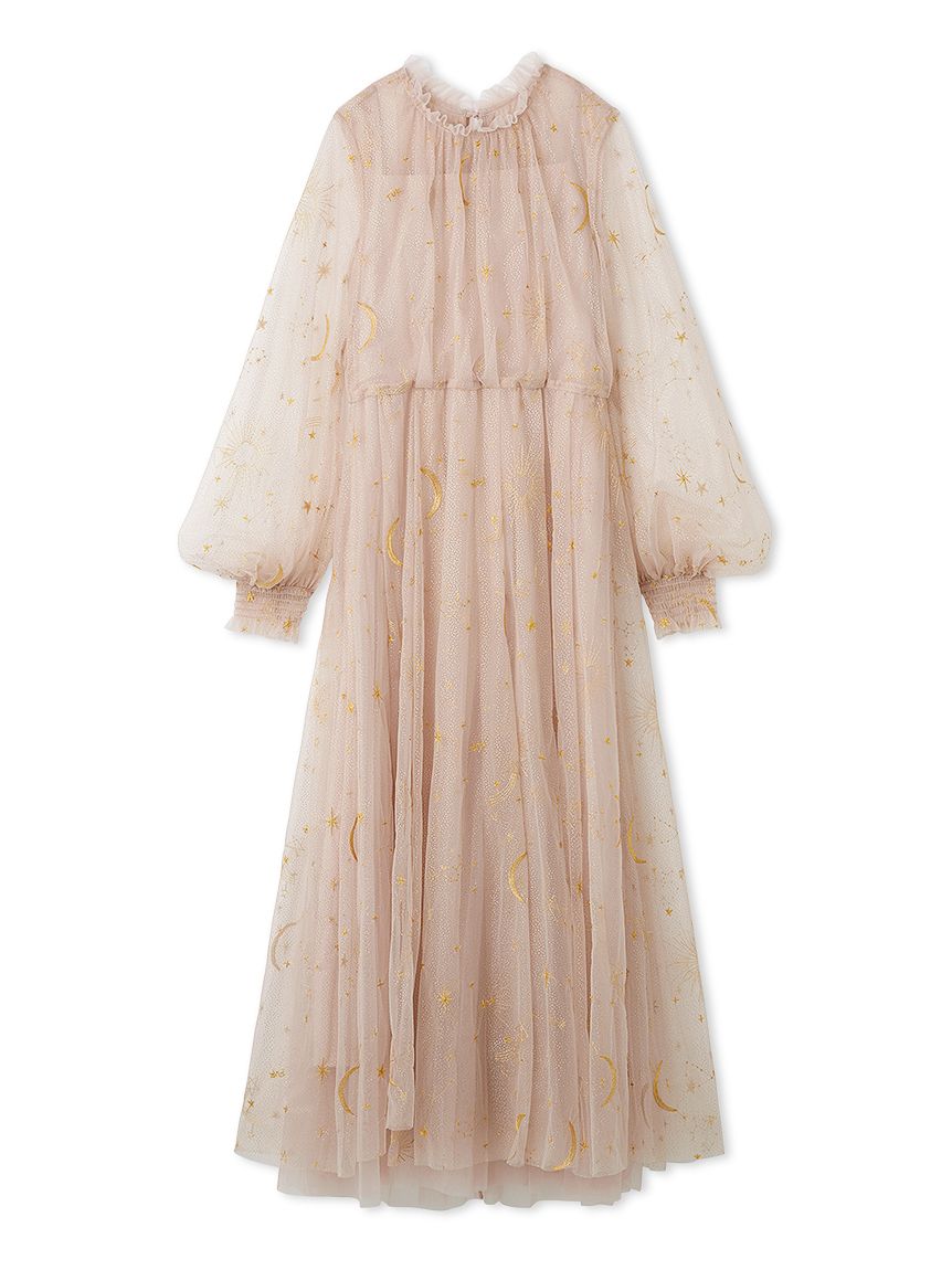 限定サイズ】Twilightラメチュール刺繍ドレス(ロングワンピース