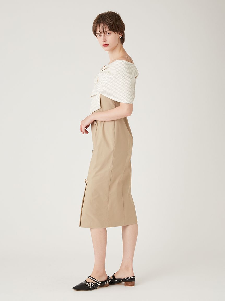 ビッグリボンオフショルワンピース(ロングワンピース)｜ワンピース