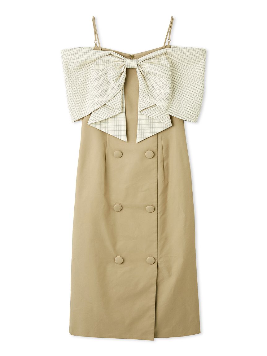 ビッグリボンオフショルワンピース(ロングワンピース)｜ワンピース