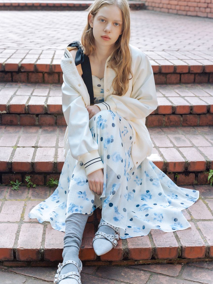 ぼかしフラワープリントワンピース(ロングワンピース)｜ワンピース