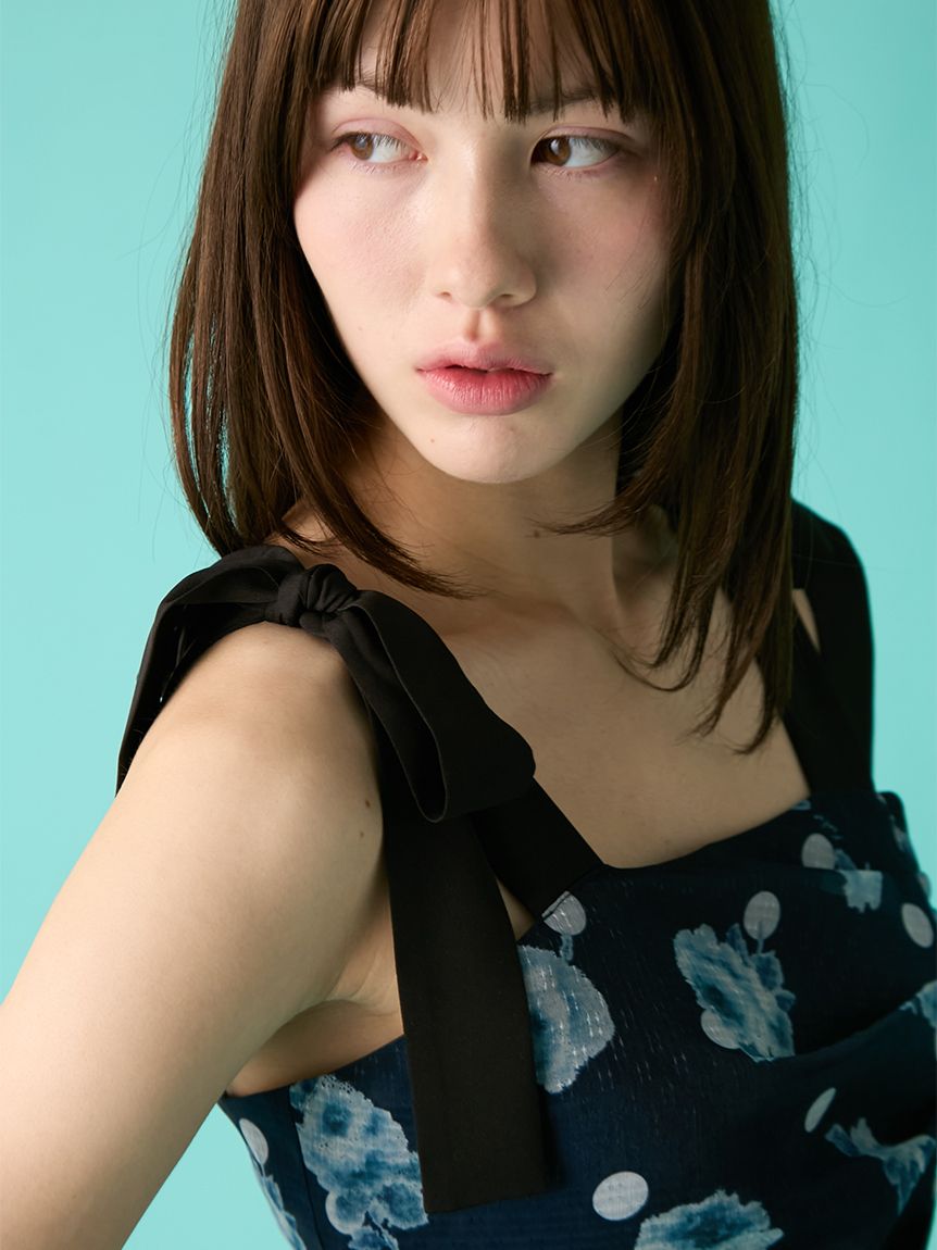 ぼかしフラワープリントワンピース(ロングワンピース)｜ワンピース