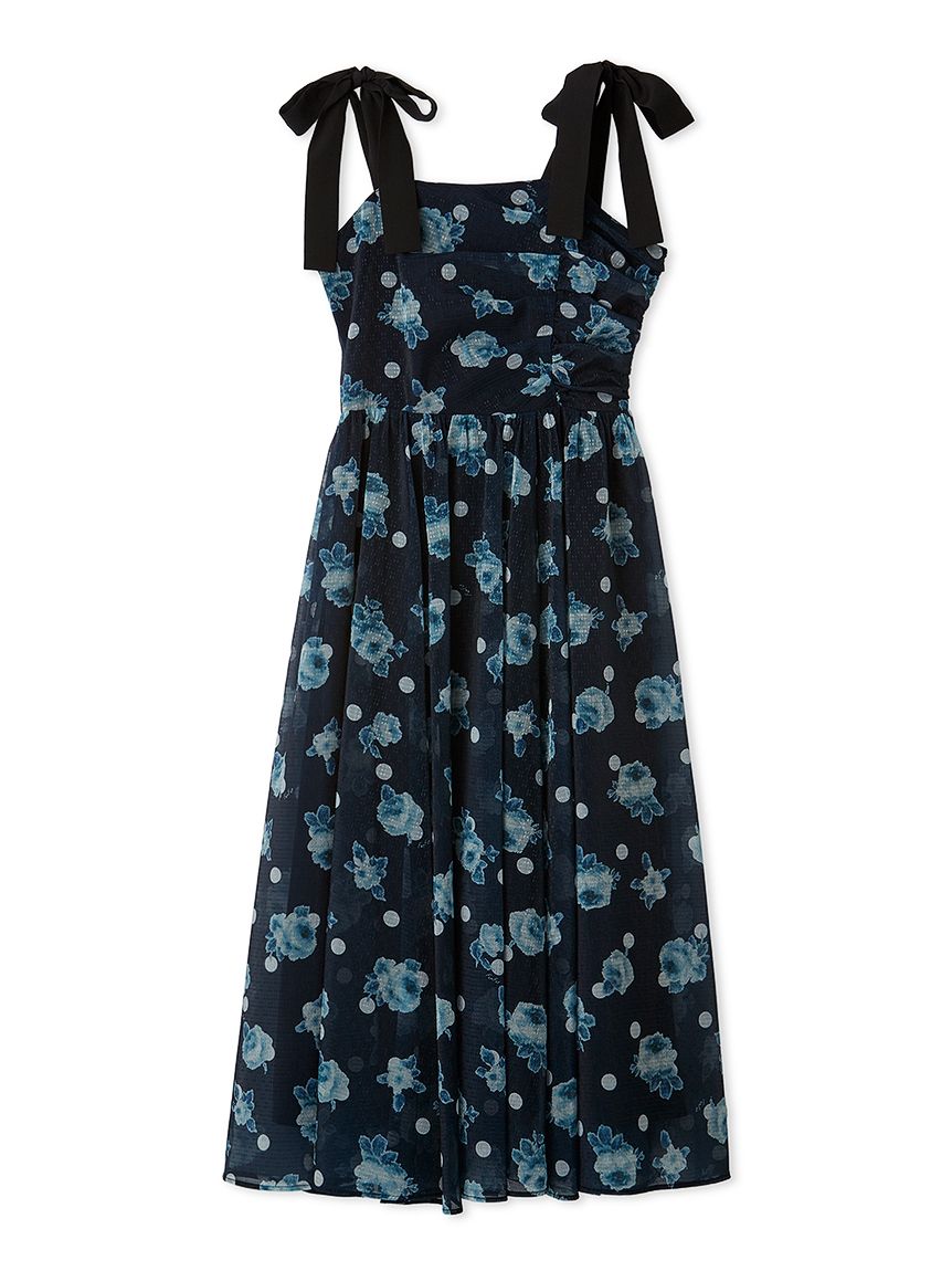 ぼかしフラワープリントワンピース(ロングワンピース)｜ワンピース