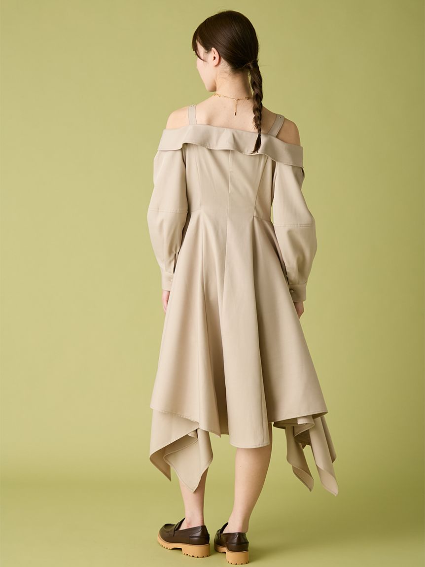 オフショルシャツワンピース(ロングワンピース)｜ワンピース｜FURFUR