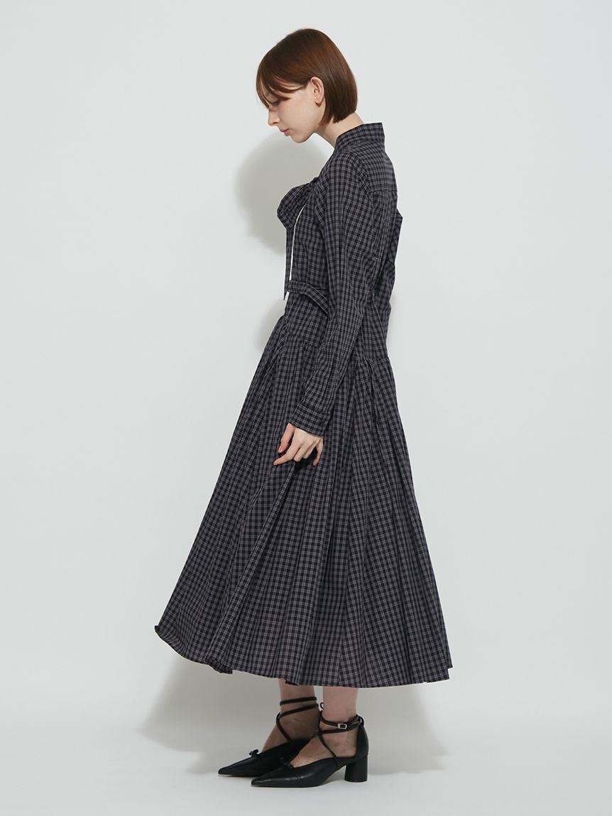 限定サイズ】ベルト付きボウタイワンピース(ロングワンピース)｜DRESS