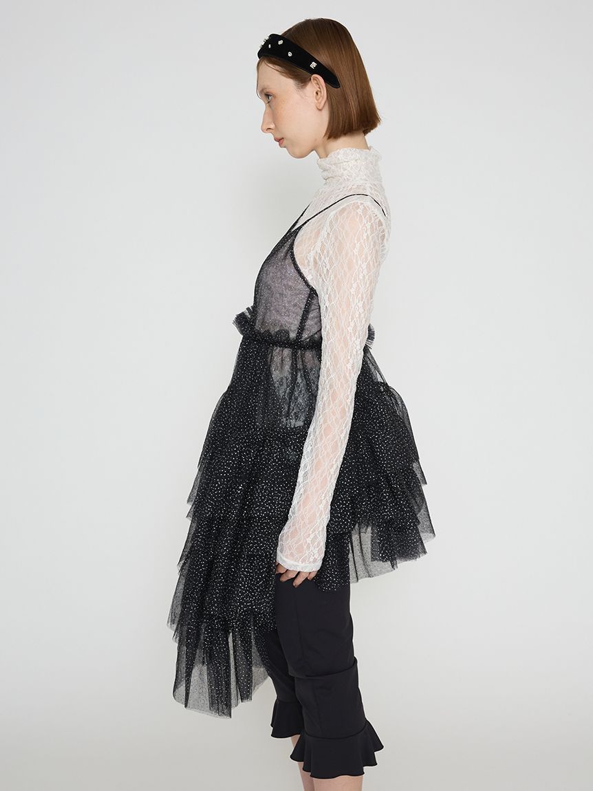 ボリュームレイヤードチュールワンピース(ミニワンピース)｜DRESS