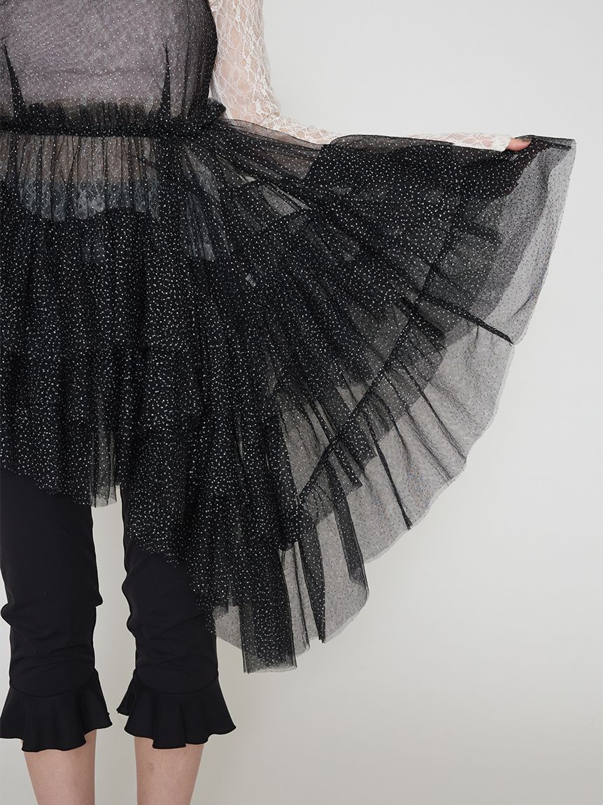 ボリュームレイヤードチュールワンピース(ミニワンピース)｜DRESS