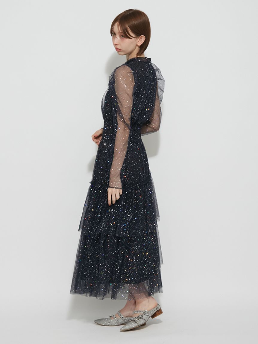 ロングスリーブラメチュールドレス(ロングワンピース)｜DRESS｜FURFUR