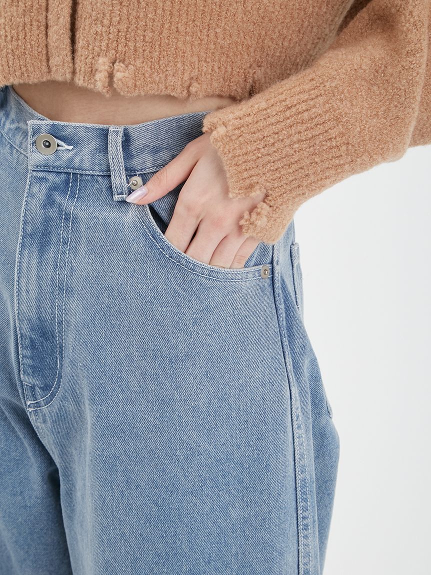 リボンデコレーションデニムパンツ(ロングパンツ)｜ボトムス