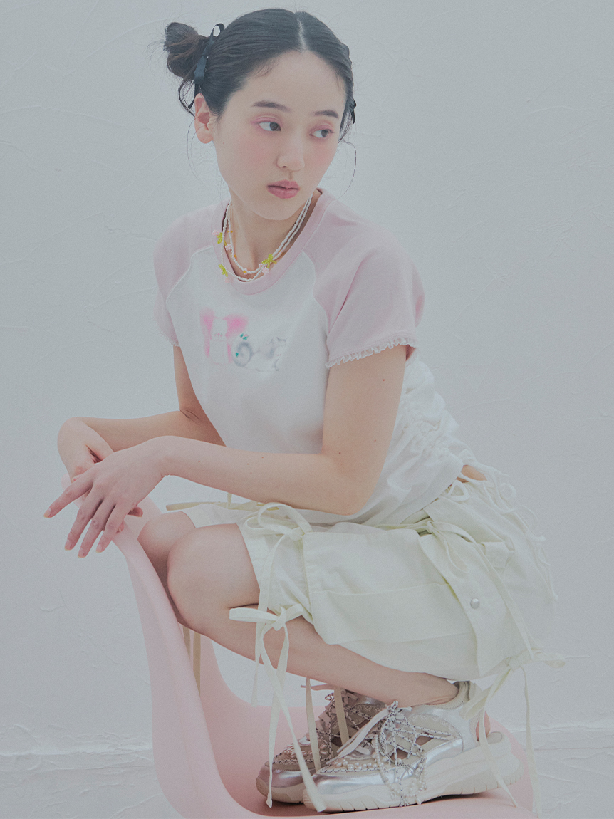 リボンディテールハーフカーゴパンツ(ショートパンツ)|ボトムス リボンディテールハーフカーゴパンツ(ショートパンツ)|ボトムス