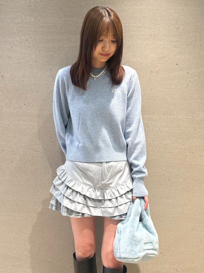 フリルレイヤースウェードショートパンツ(ショートパンツ)｜ボトムス