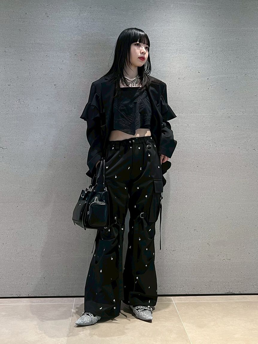 WEB・一部店舗限定カラー】フラワー刺繍カーゴパンツ(ロングパンツ