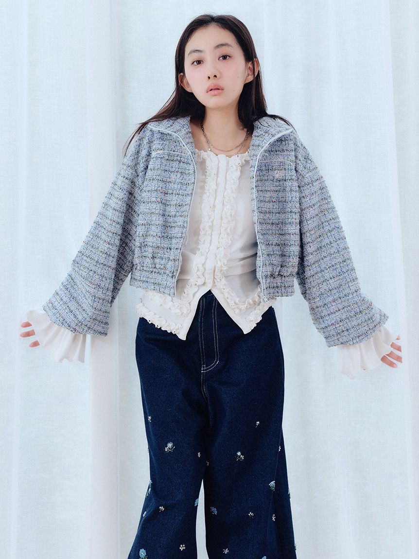 ビーズ刺繍デニムパンツ(ロングパンツ)｜ボトムス｜FURFUR（ファー