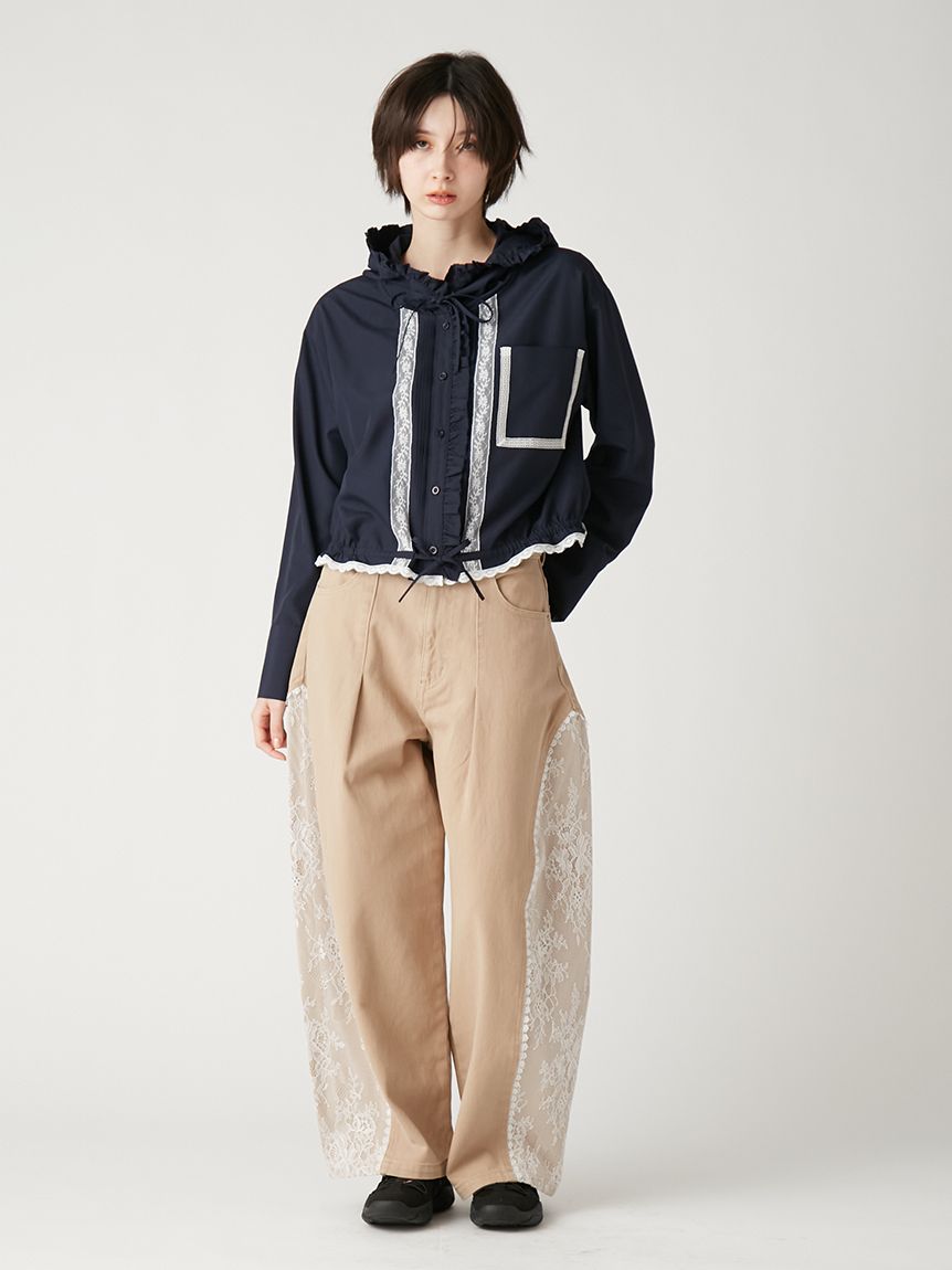 レースドッキングカーブデニムパンツ(ロングパンツ)｜ボトムス｜FURFUR