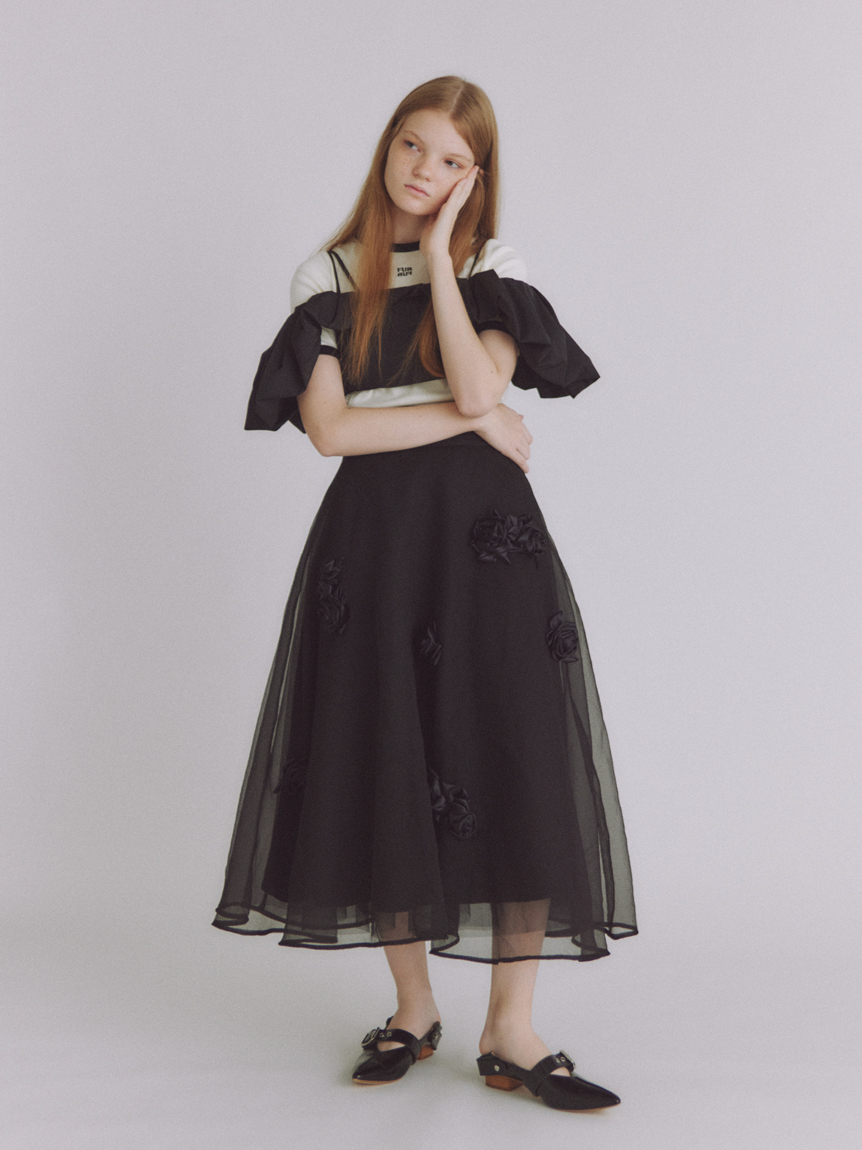 コサージュフレアスカート(フレアスカート)｜スカート｜FURFUR（ファー  