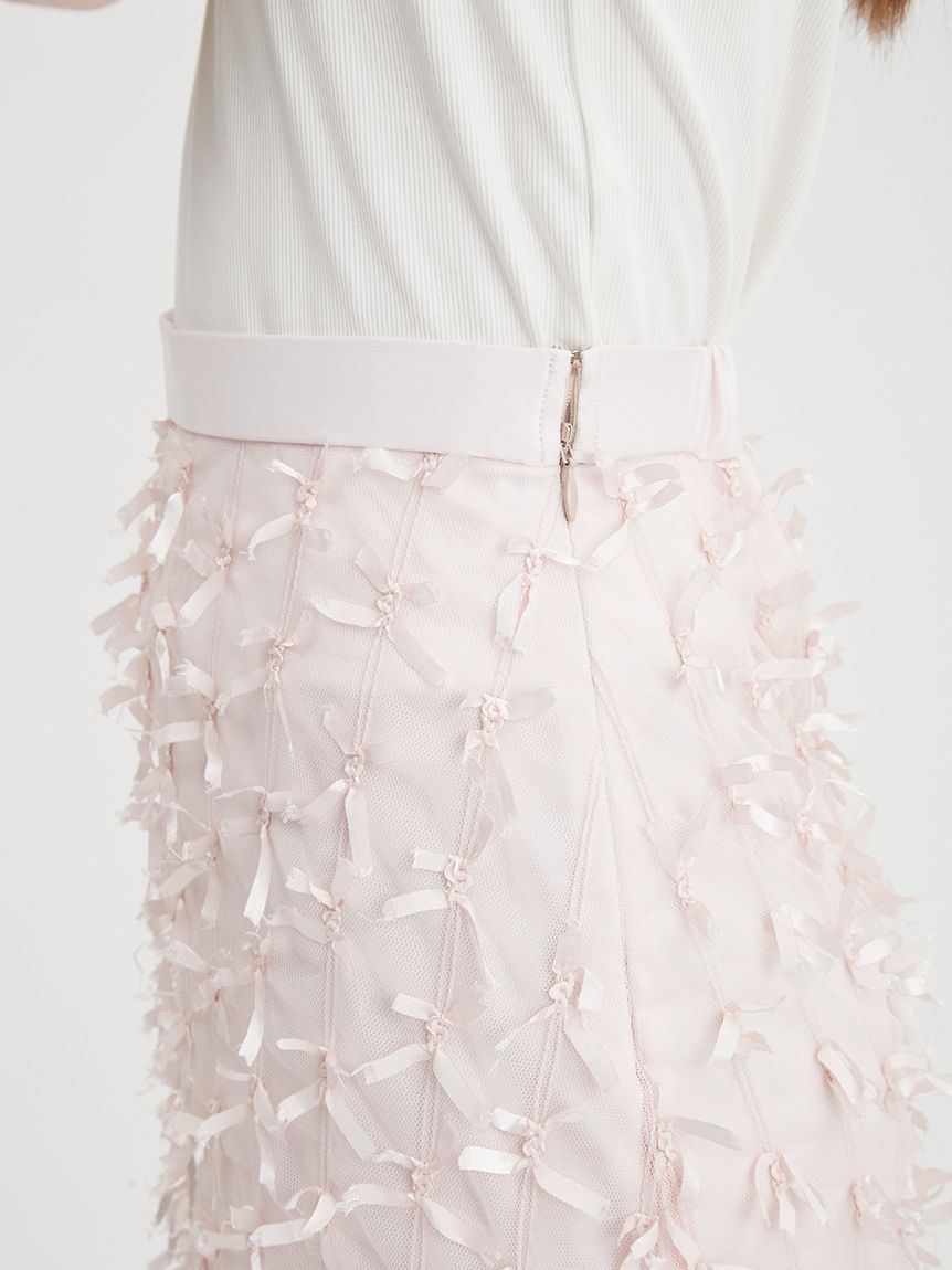 WEB限定カラー】リボンマテリアルスカート(ロングスカート)｜スカート  