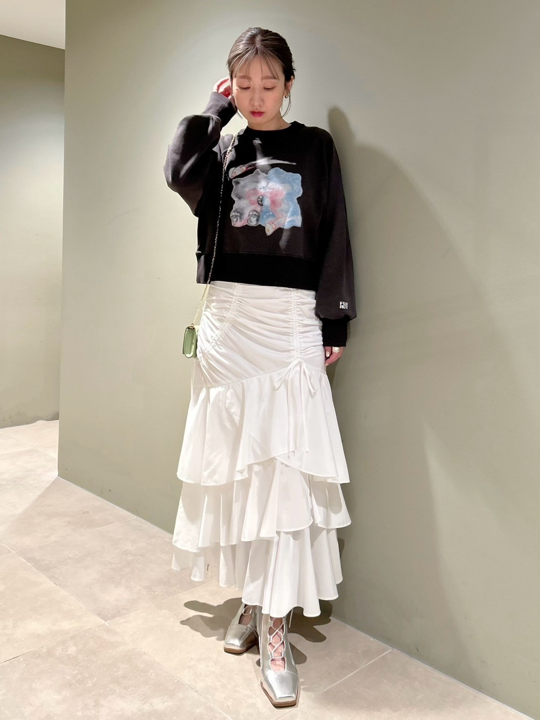FREE'S MART｜シアーランダムフリルスカート | Rakuten Fashion