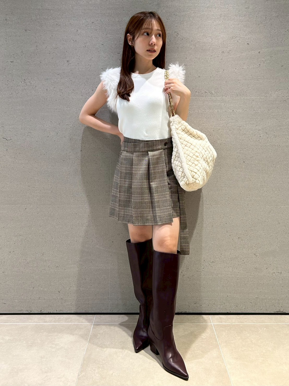 【専用】FURFUR スカート バイカラープリーツミニスカート(ミニスカート)｜ボトムス