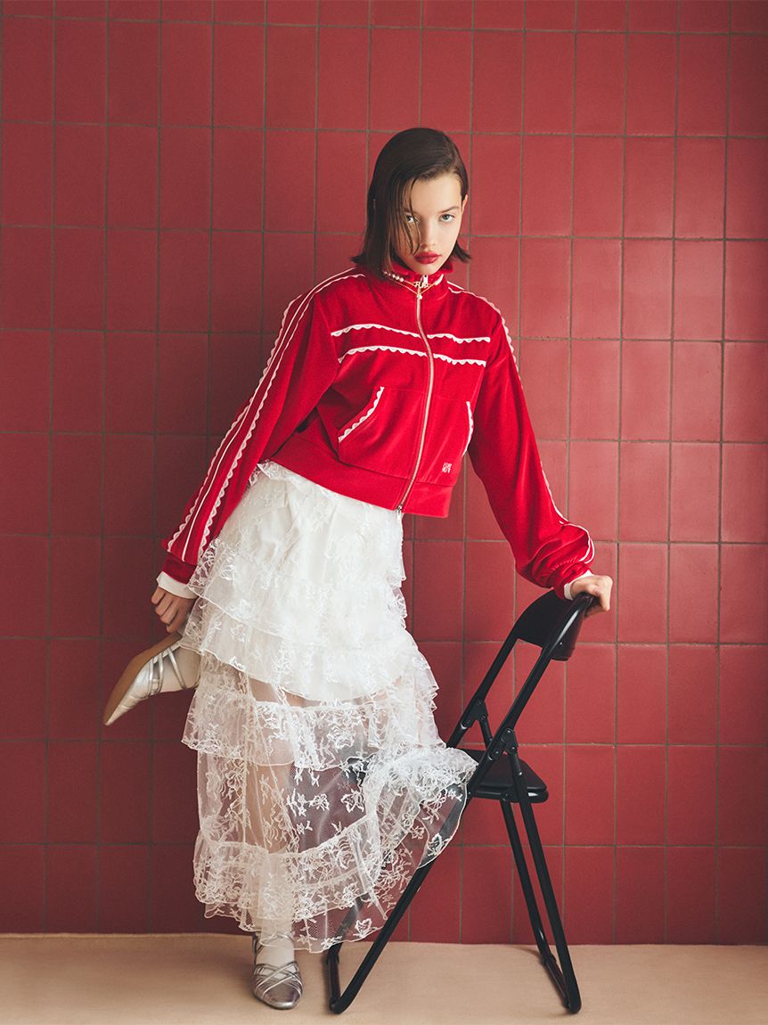 ファーファーレースティアードスカート RWFS221003 レディースホワイト ファーファー FURFUR ティアードレーススカート （BLK