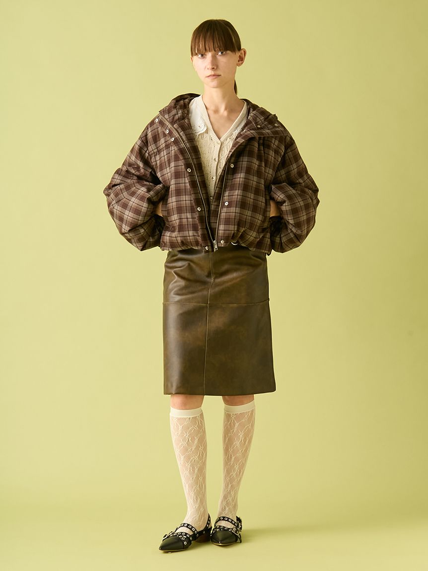 レザーライクミディスカート(ロングスカート)｜ボトムス｜FURFUR