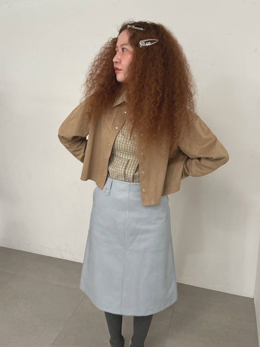 レザーライクミディスカート(ロングスカート)｜ボトムス｜FURFUR