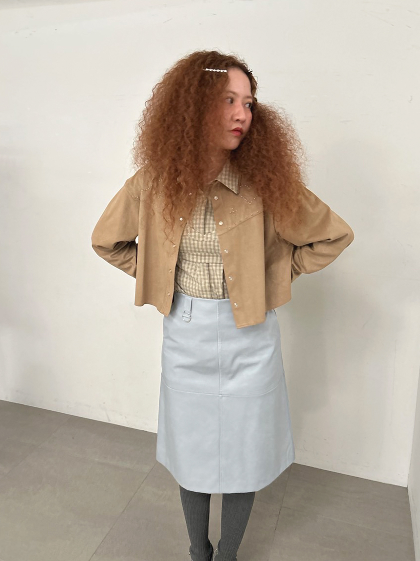 レザーライクミディスカート(ロングスカート)｜ボトムス｜FURFUR