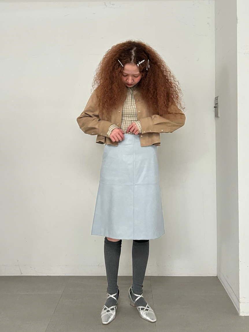 レザーライクミディスカート(ロングスカート)｜ボトムス｜FURFUR