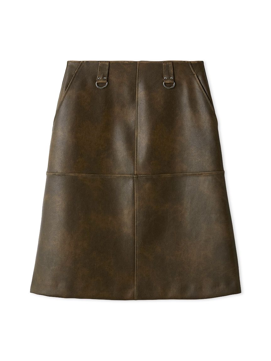 レザーライクミディスカート(ロングスカート)｜ボトムス｜FURFUR