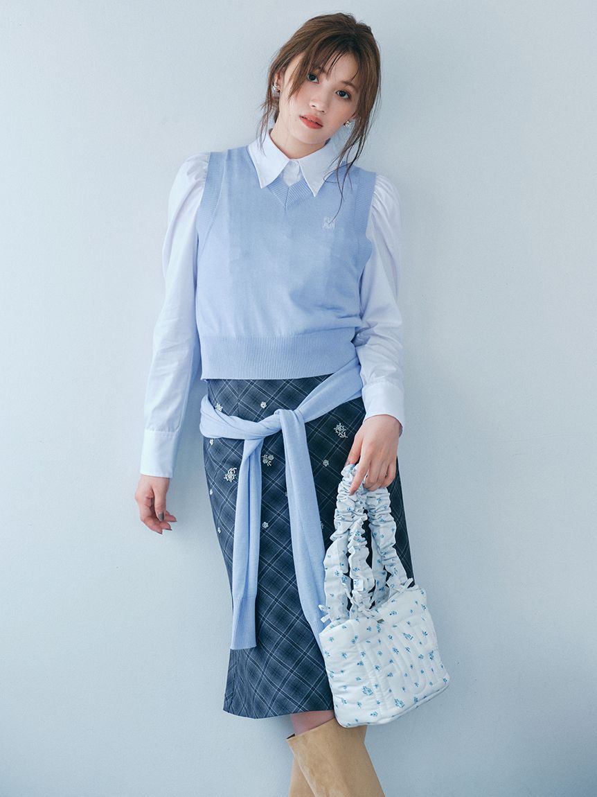 ビーズ刺繍ミディスカート(ミニスカート)｜ボトムス｜FURFUR（ファー