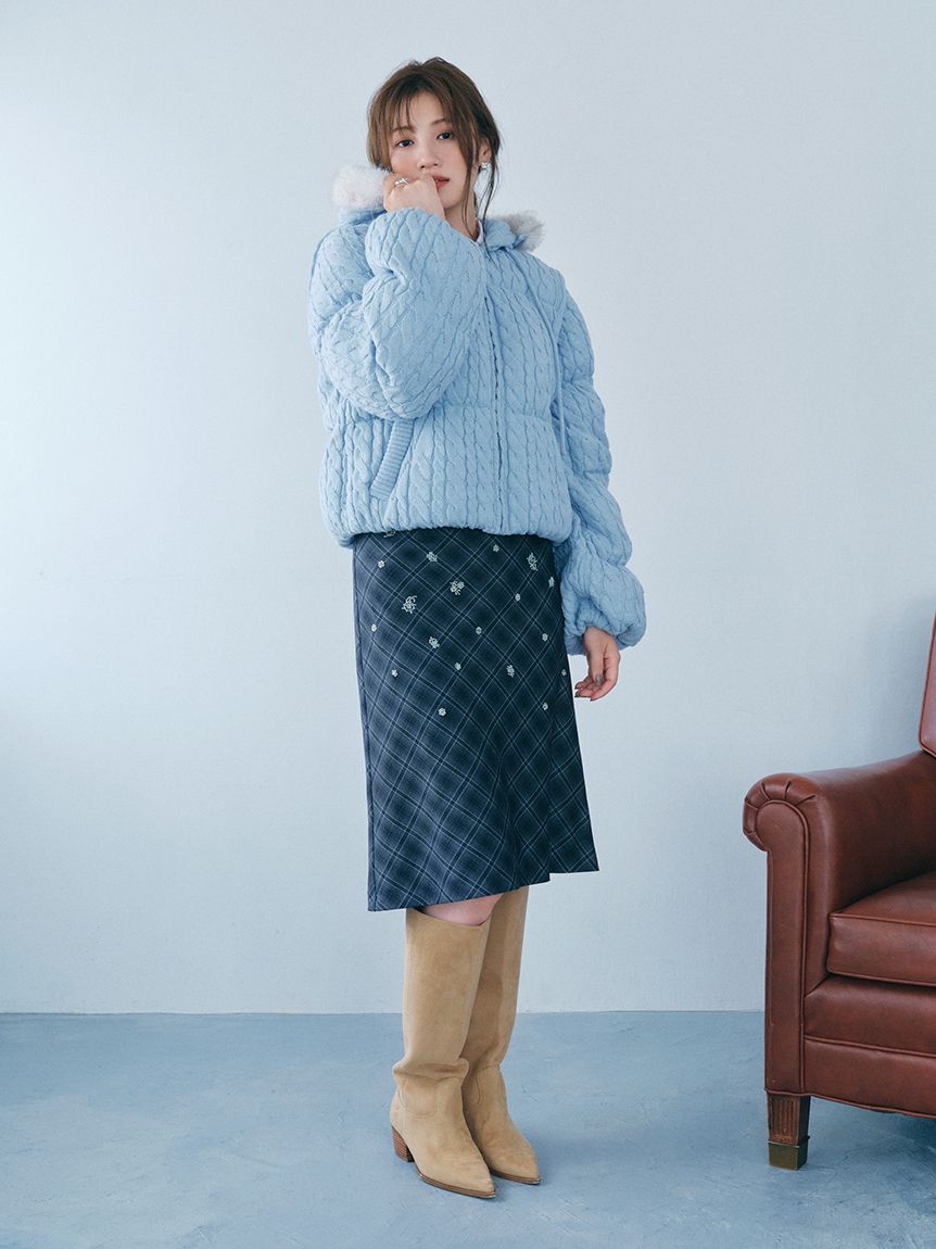 ビーズ刺繍ミディスカート(ミニスカート)｜ボトムス｜FURFUR（ファー