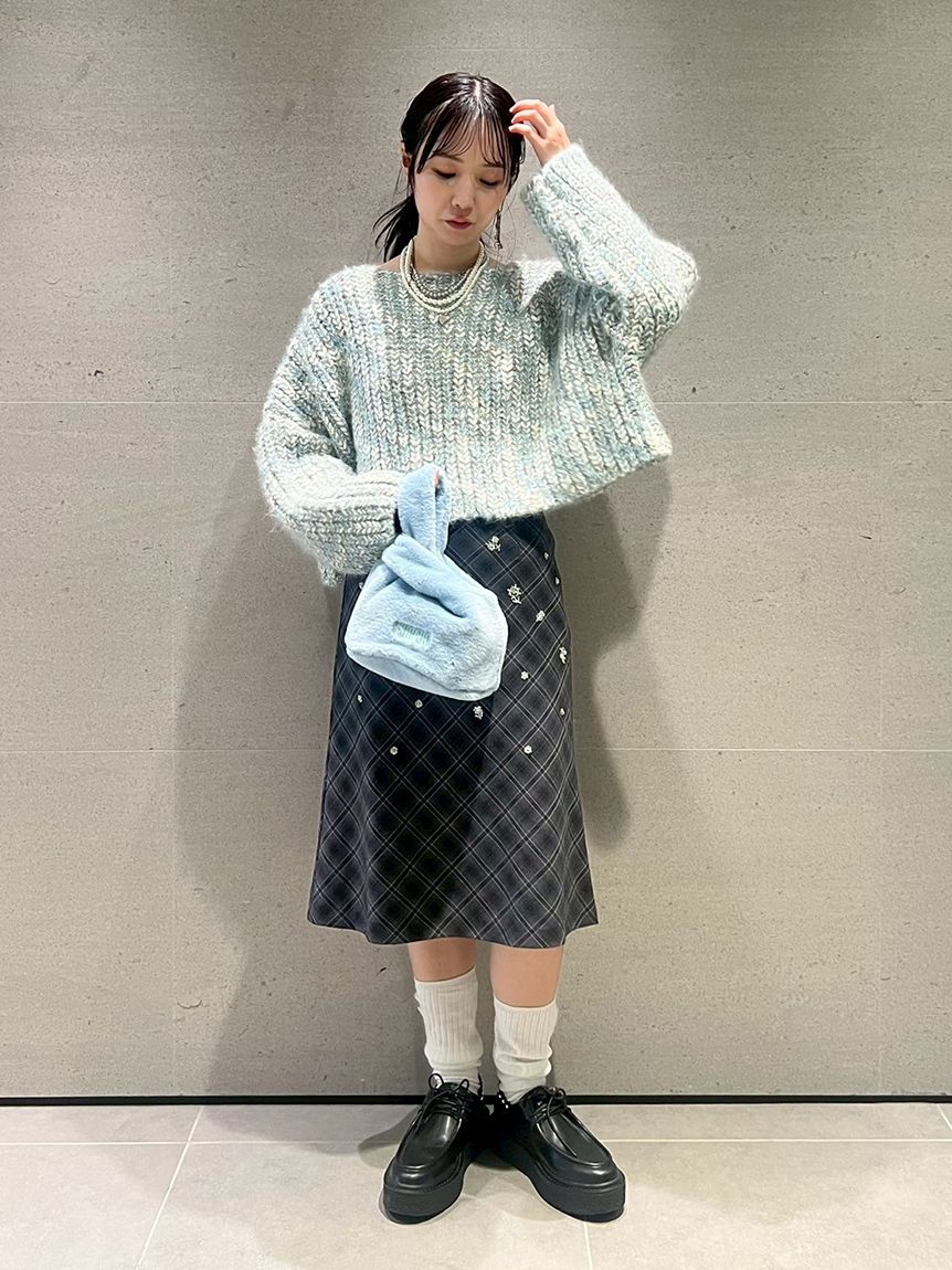 ビーズ刺繍ミディスカート(ミニスカート)｜ボトムス｜FURFUR（ファー