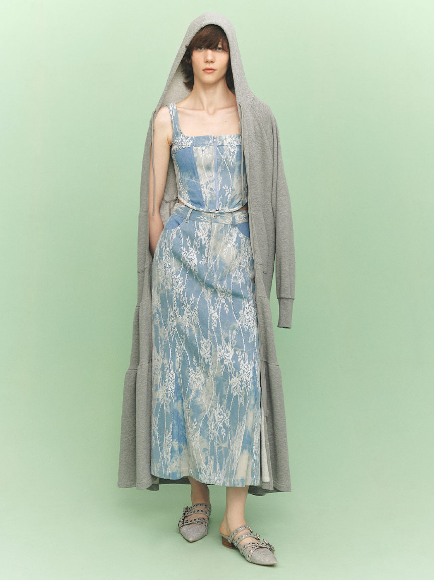 マルチマテリアルマーメイドスカート(ロングスカート)｜ボトムス