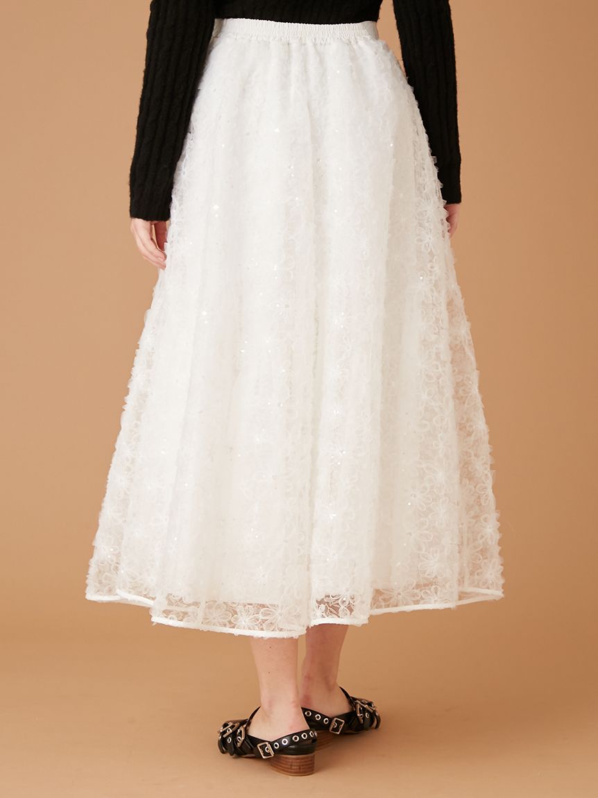 ドゥロワー フラワーレーススカート ドゥロワー スカート 38 Drawer ⁄ ドゥロワー | フラワー レース