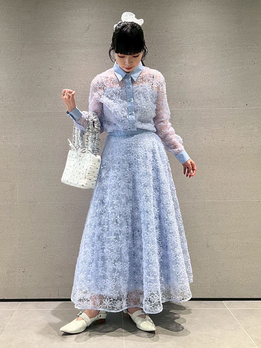 立体フラワーレーススカート(ロングスカート)｜ボトムス｜FURFUR