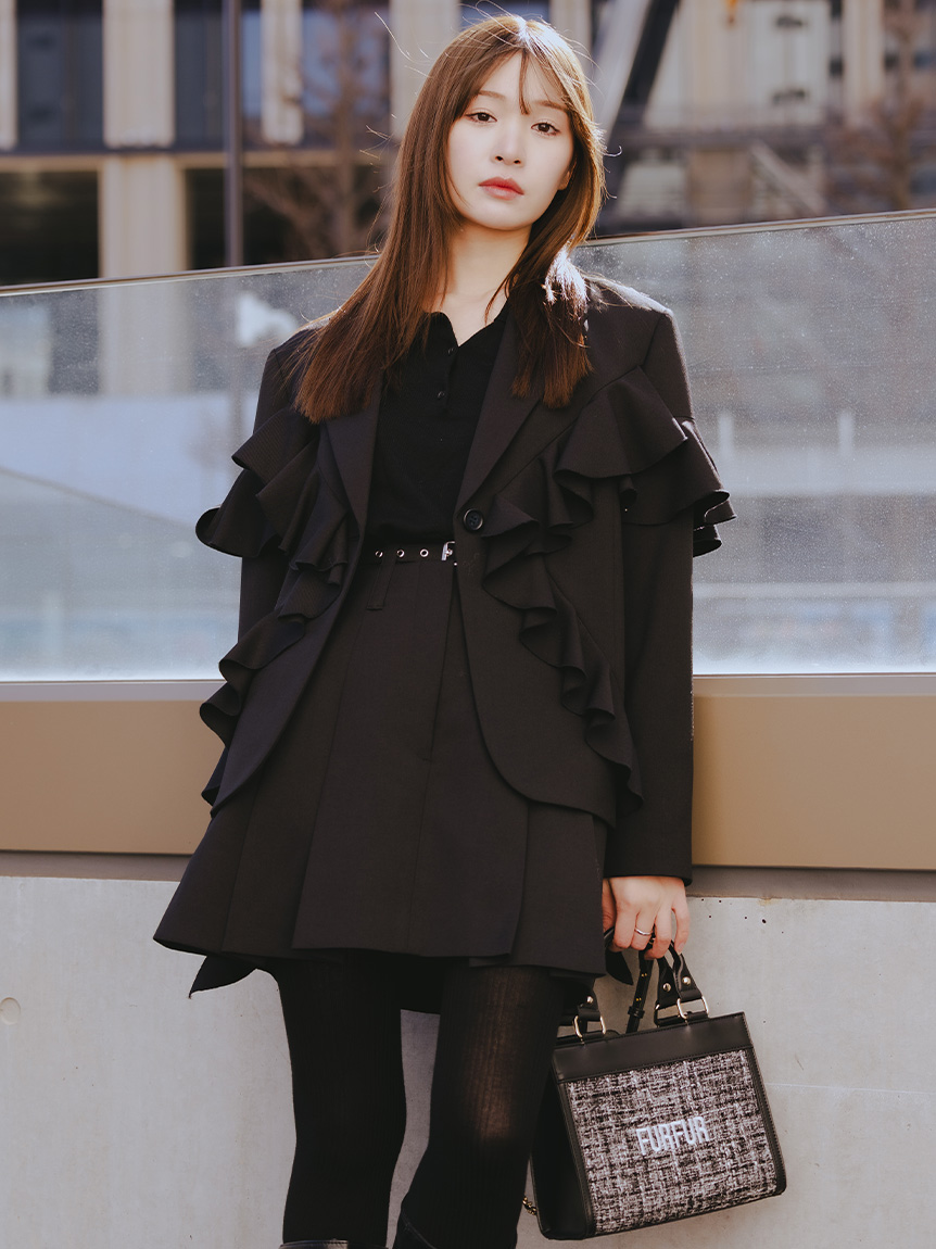 ベルト付きタックミニスカート(ミニスカート)｜ボトムス｜FURFUR