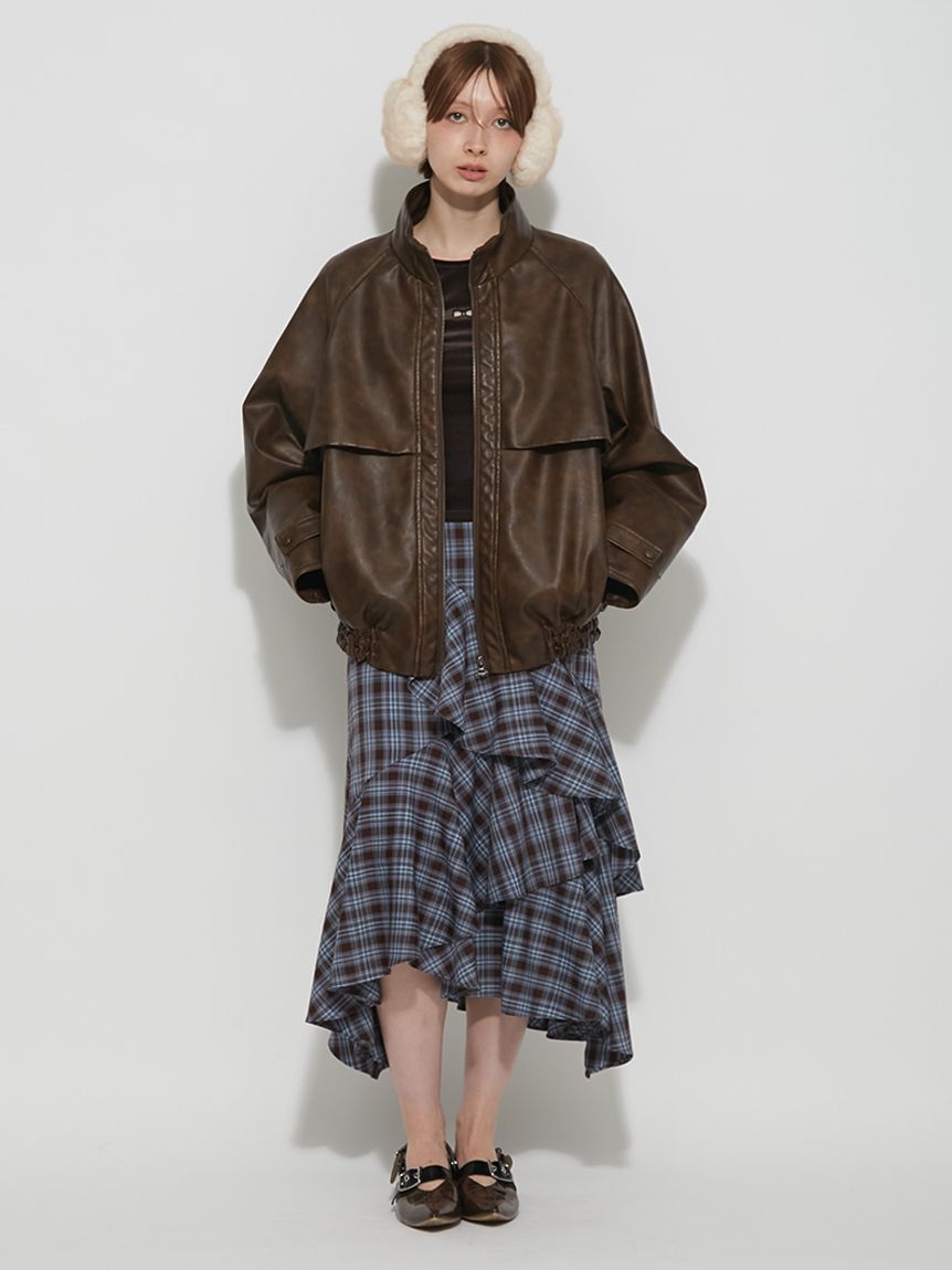 チェック柄ランダムラッフルスカート(ロングスカート)｜SKIRT｜FURFUR