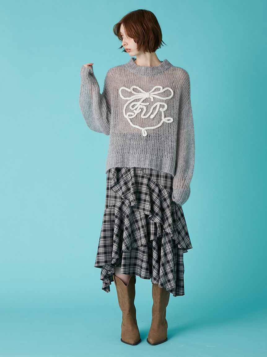 チェック柄ランダムラッフルスカート(ロングスカート)｜SKIRT｜FURFUR