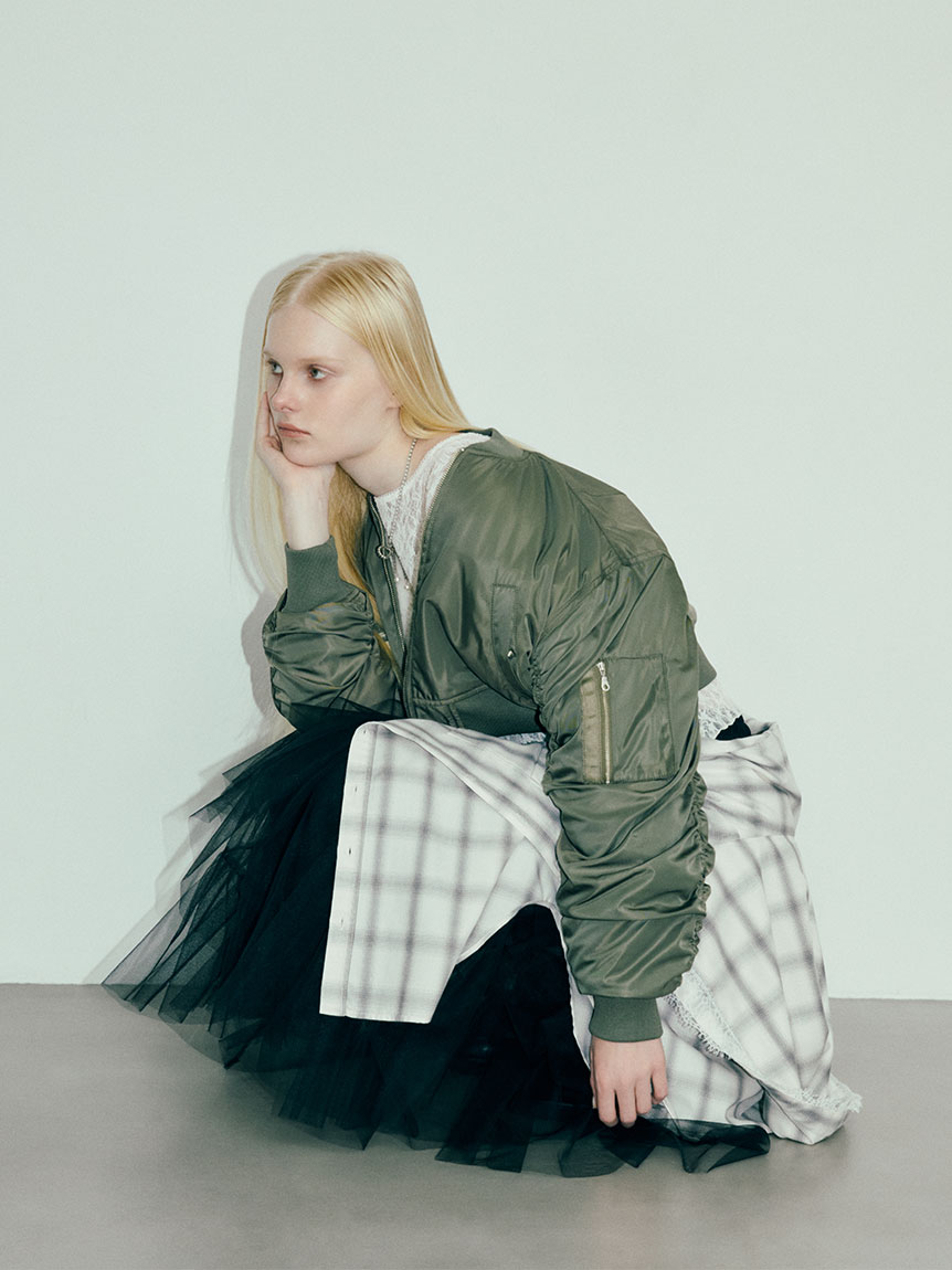 ラッフルデザインチュールスカート(ロングスカート)｜SKIRT｜FURFUR