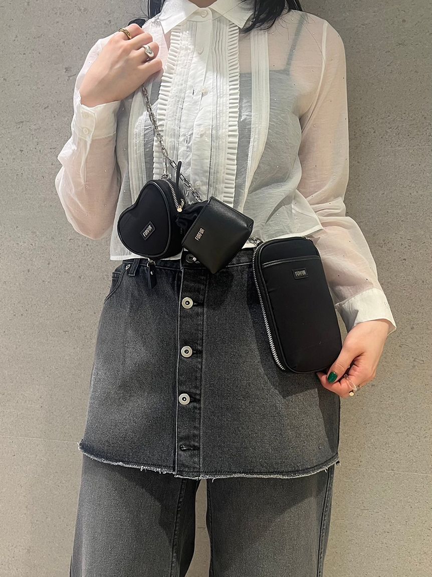 ビジュー付きシアークロップドシャツ(シャツ／ブラウス