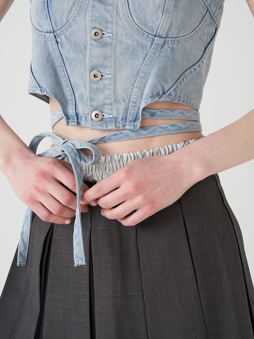 D&G ライトブルーデニムビスチェ DE-VILLE Tube top in stretch denim｜ブルー｜ウィメンズ｜DIESEL