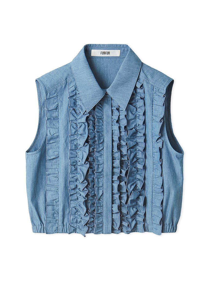 美品 ✨ room306comtemporary フリルトップス ノースリーブ room306 CONTEMPORARY / Satin Frill Tops