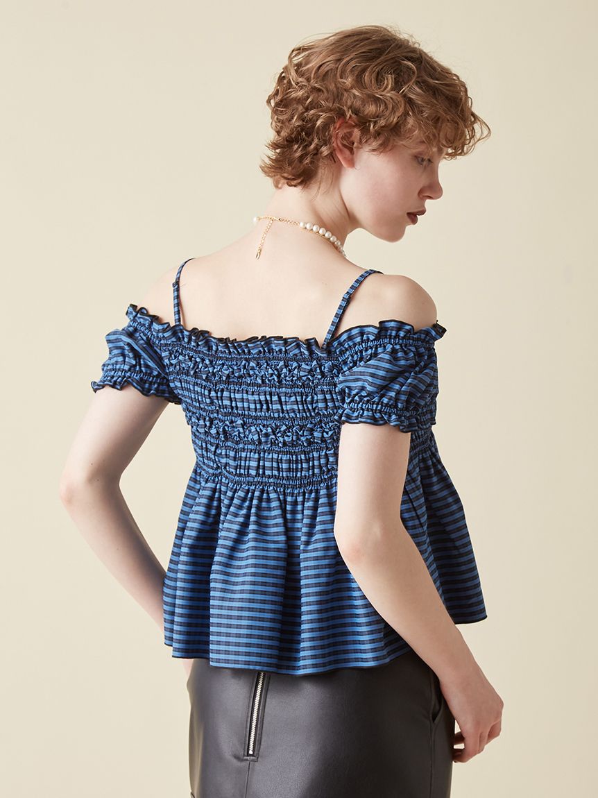 トゥジュー toujour 2way コットン シルク シャツ ブラウス 2 M