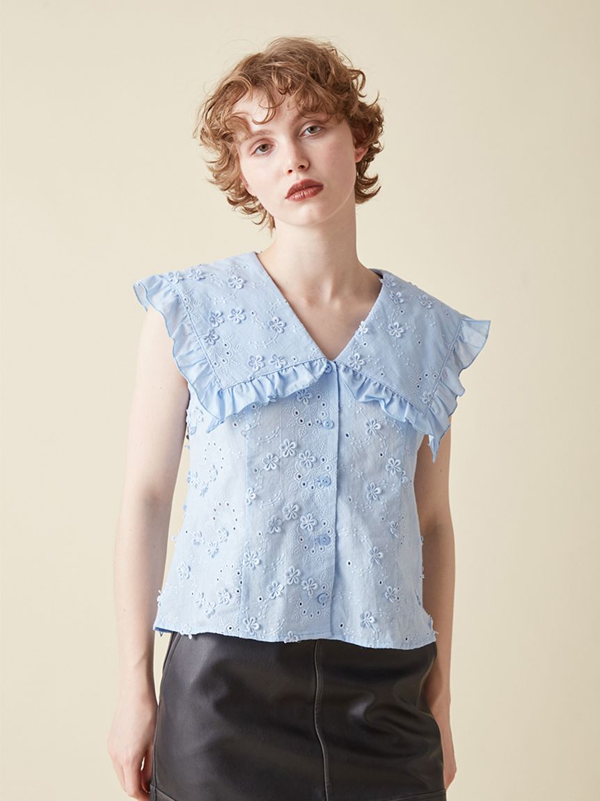 トップス XA ビッグカラーノースリブラウス(シャツ／ブラウス)｜トップス｜FURFUR