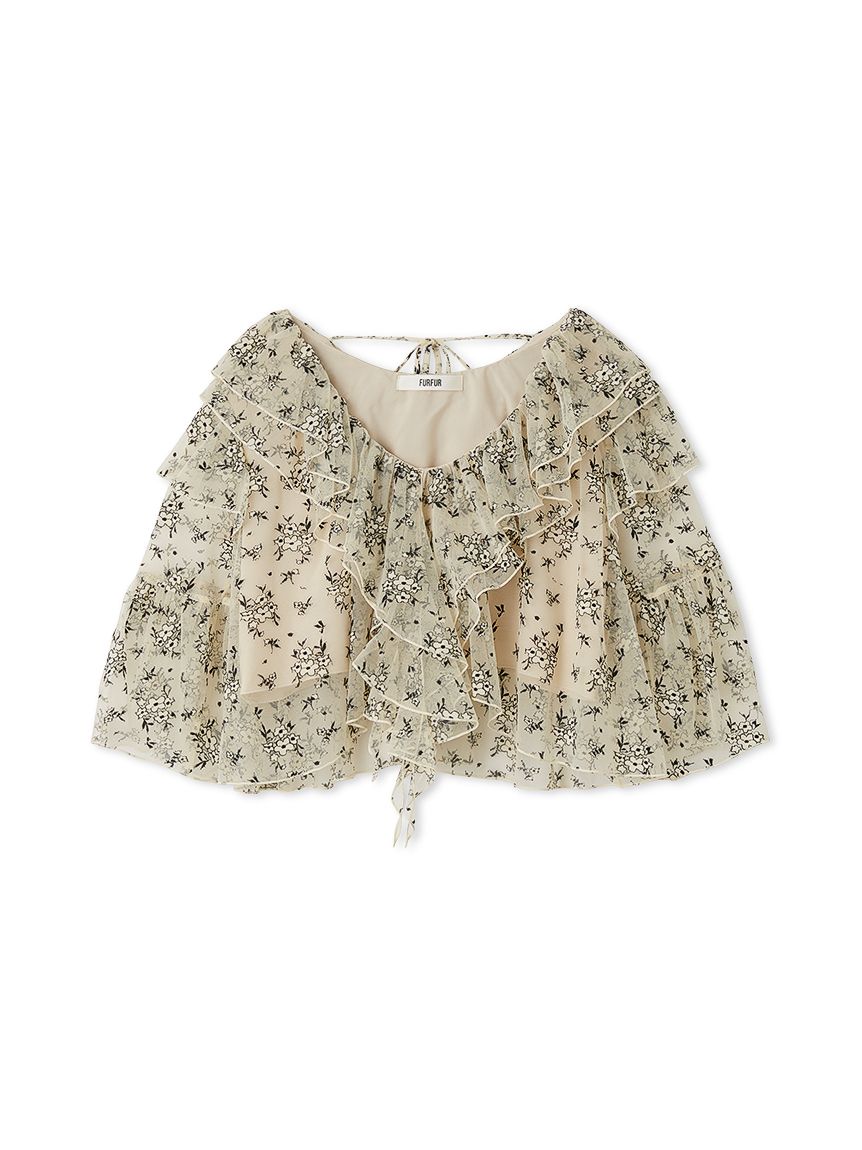 【新品定価23,100円】FURFUR イエローフリルレース半袖トップス FURFUR ファーファー イエロー フリルレース半袖トップス シャツ